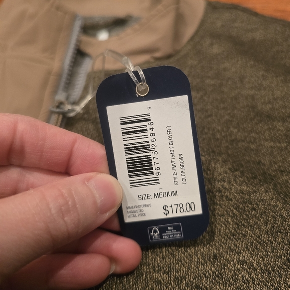 Johnnie-O Glover Vest Full Zip Men's Size M & XL Brown Chest Pocket Golf - Picture 7 of 9